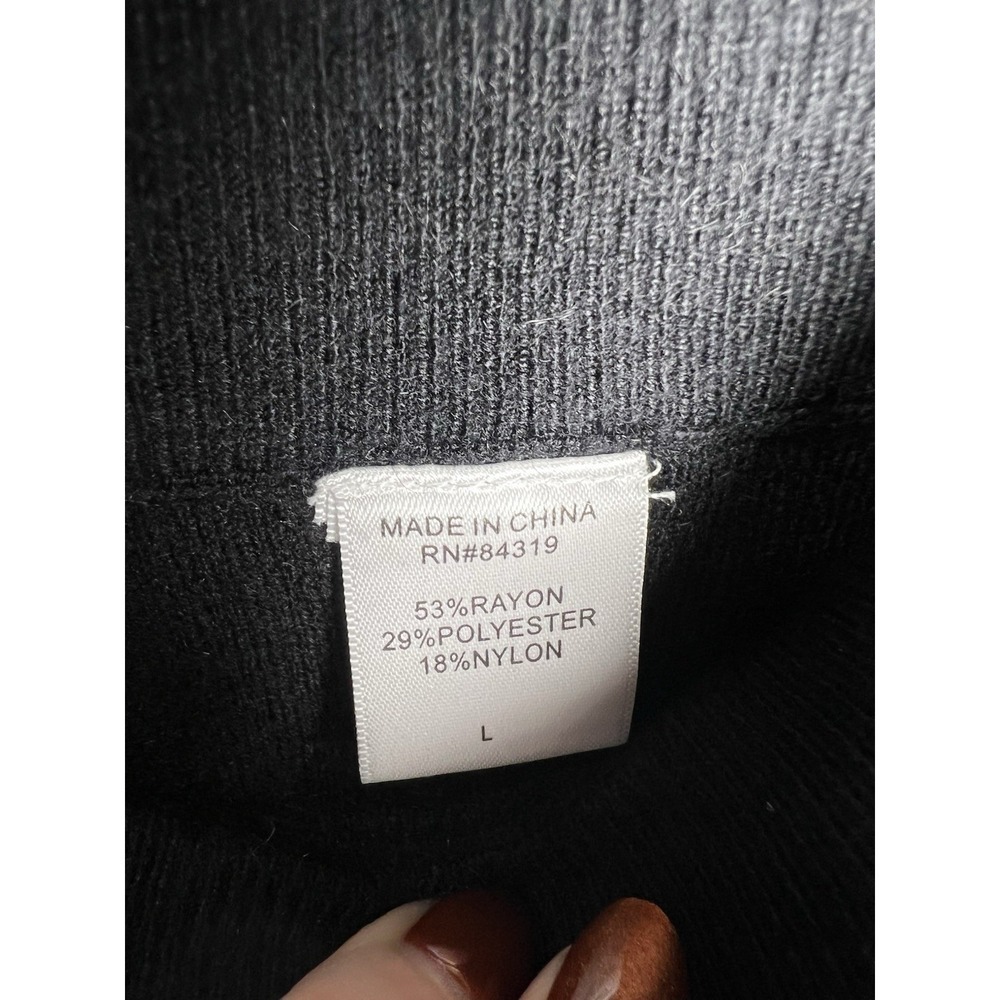 Spring + Mercer High Rise Ribbed Wide Leg Pull On Pants Women's Size Large Black - Picture 2 of 8